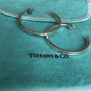 Tiffany 1837 Large Sterling Silver Narrow Hoop Earrings